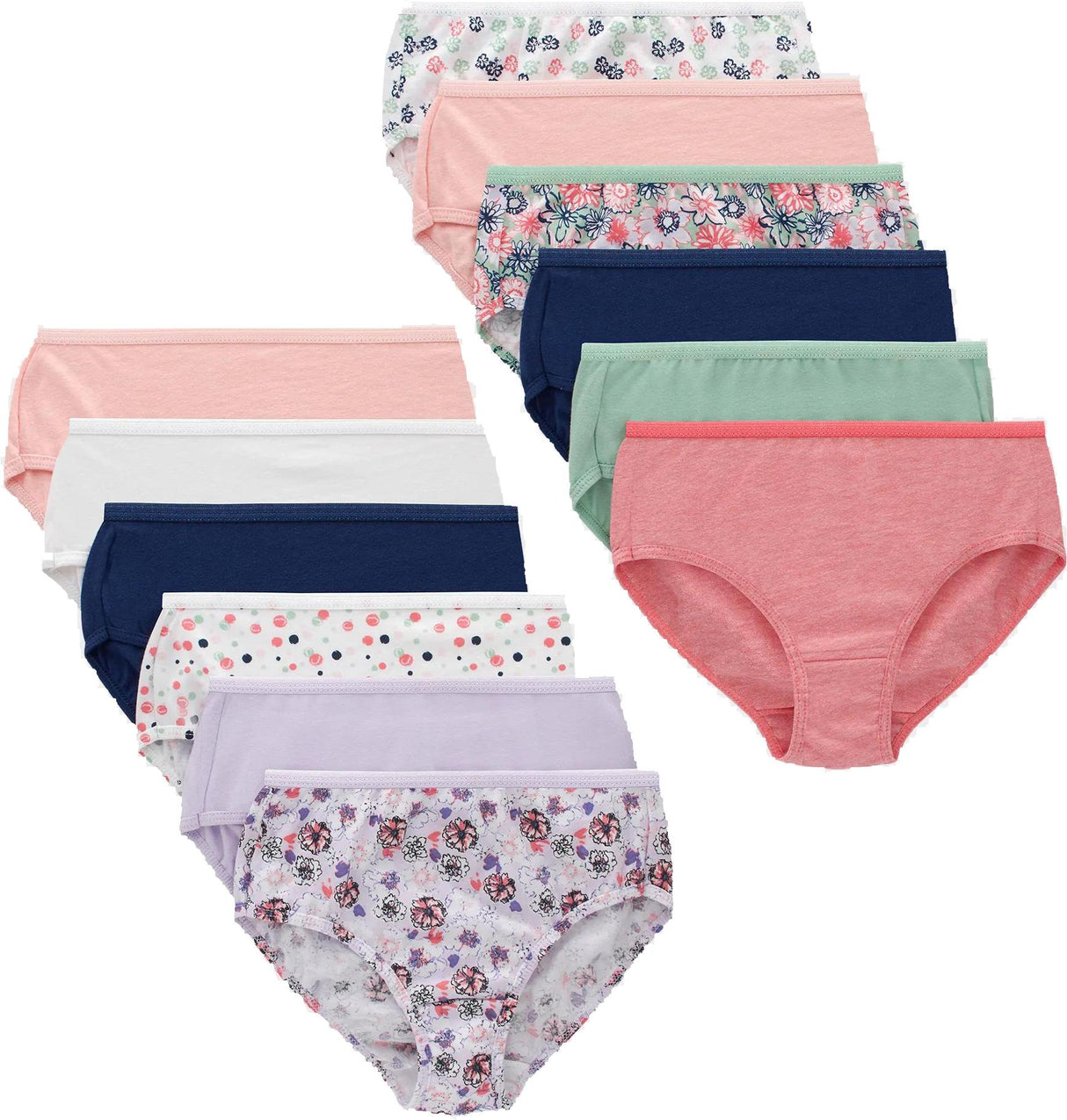Hanes Girls Assorted Briefs 12 Pack - G12BRF
