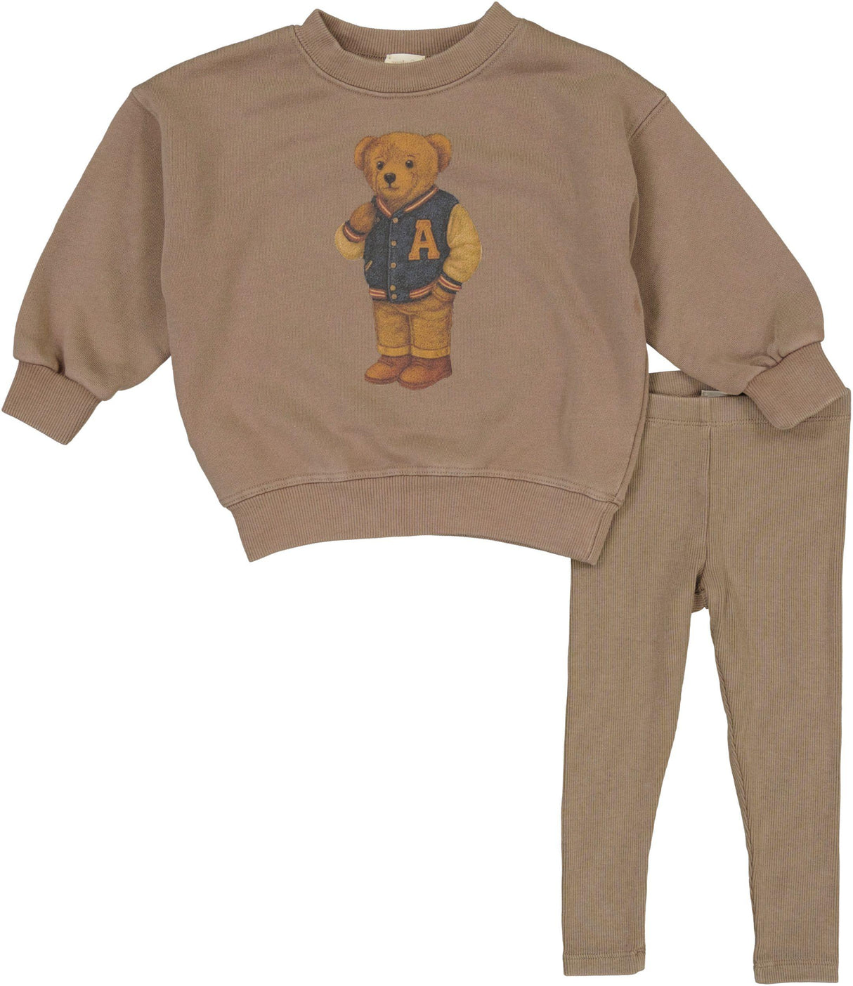 Analogie by Lil Legs Lil People Collection Baby Boys Varsity Bear Sweatshirt Outfit - AF26TS122B