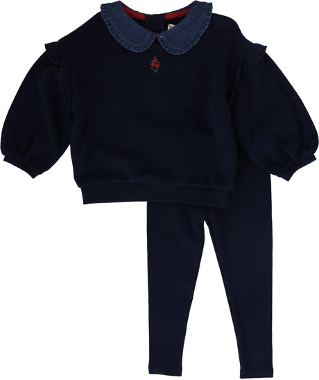 Analogie by Lil Legs Sweet Campaign Collection Baby Girls Ruffle Sweatshirt Outfit - AF26TS111