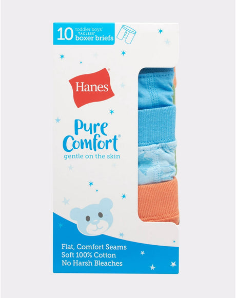 Hanes Toddler Boys Pure Comfort Boxer Briefs 10 Pack - TBPUBB