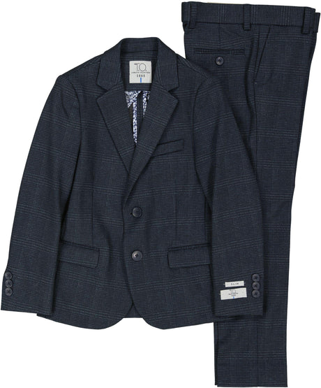 T.O. Collection Boys Soho Stretch Plaid Suit - 9131-258