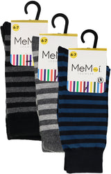 Memoi Boys Two Color Stripe Dress Socks - MK-130