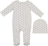 Maniere Baby Boys Crown Wrap Cotton Stretchie & Beanie Set - CWFW25