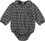 Maniere Baby Girls Plaid Collar Romper - PCRW25