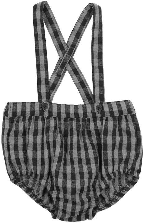 Maniere Boys Plaid Collar Overall - PCOW25