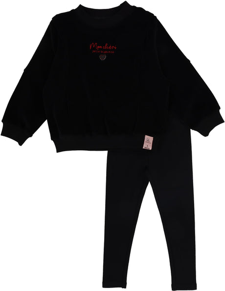 Analogie by Lil Legs Velour Vibes Collection Baby Girls Velour Sweatshirt Outfit - AF26TS106