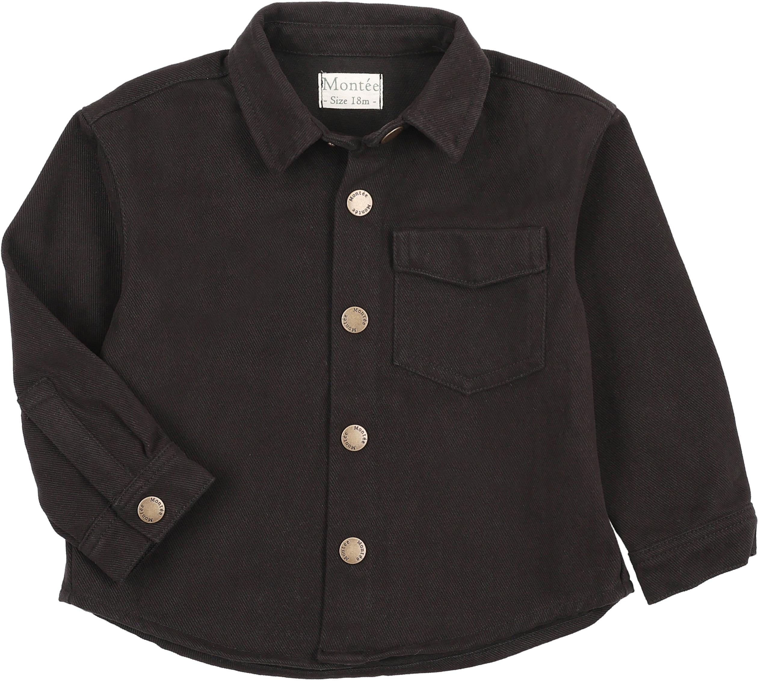 childrens black dress shirt Montee Boys Denim Edit Long Sleeve Shirt