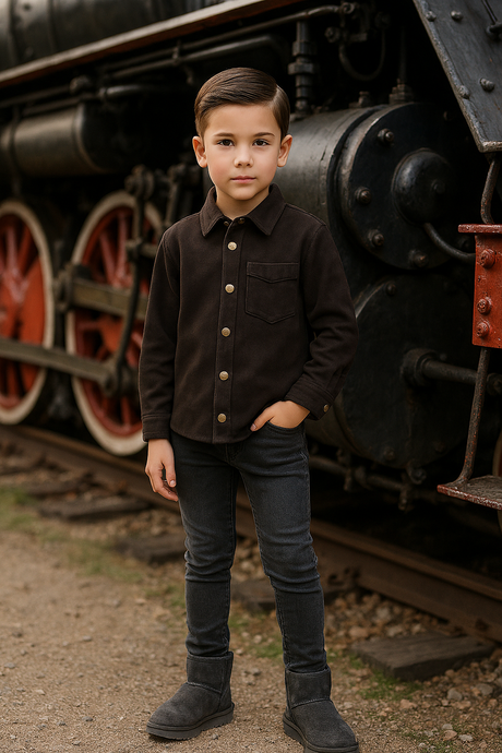 Montee Boys Denim Edit Long Sleeve Shirt - DETW25