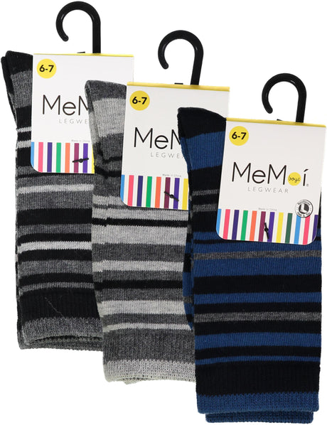 Memoi Boys Multi-Stripe Dress Socks - MK-133