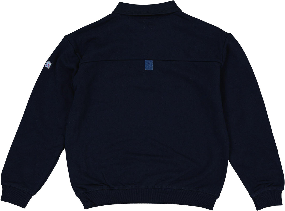 Analogie by Lil Legs Sweet Campaign Collection Boys Denim Trim Long Sleeve Polo Sweatshirt - AF26S536