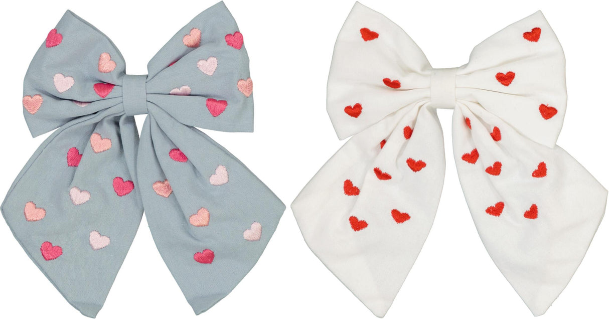 Keshet Girls Embroidered Hearts Hair Clip - CL2602