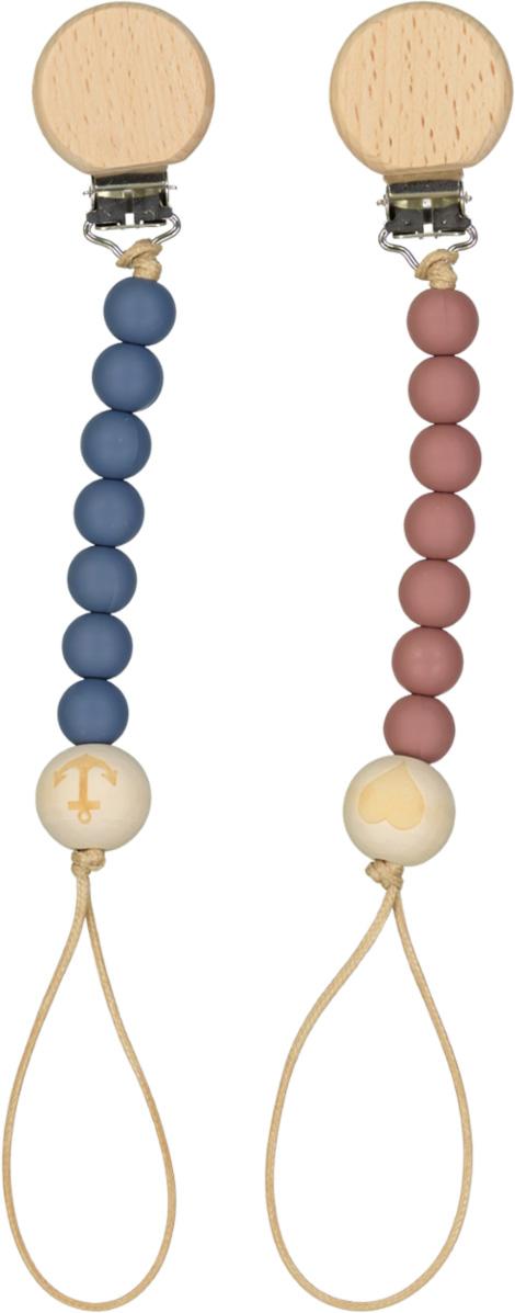 ShirtStop Silicone Beads Pacifier Clip - Wooden Circle