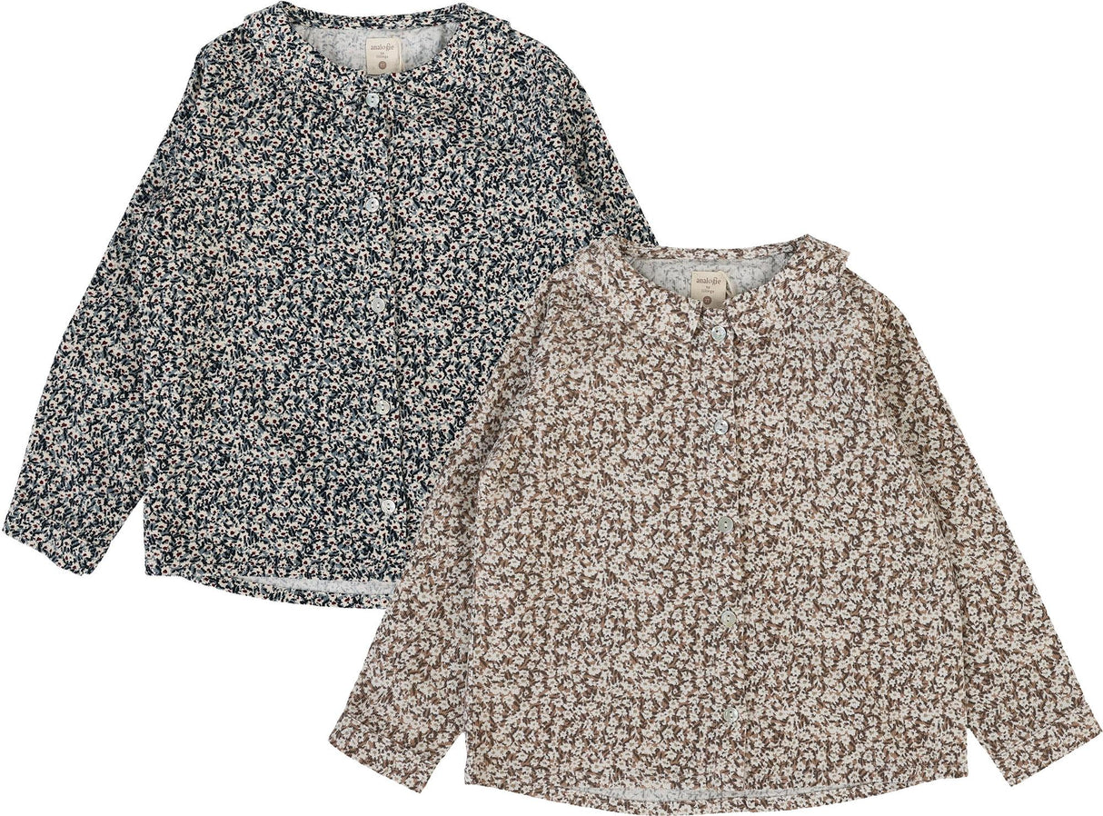Analogie by Lil Legs Daisy Floral Collection Girls Long Sleeve Blouse - DDFB
