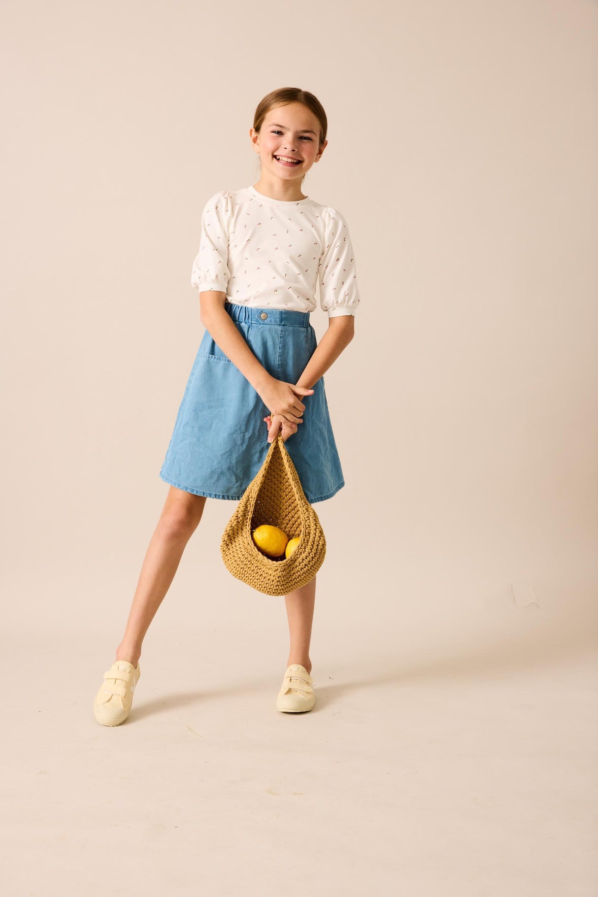 Analogie Lil Legs Denim Capsule Collection Girls 3/4 Sleeve T-shirt Tee - DGT