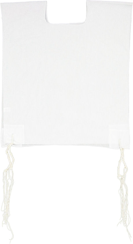 Keter Judaica Mens 100% Cotton Round-Neck Avodas Yad Thick Tzitzis with Sefardi Strings