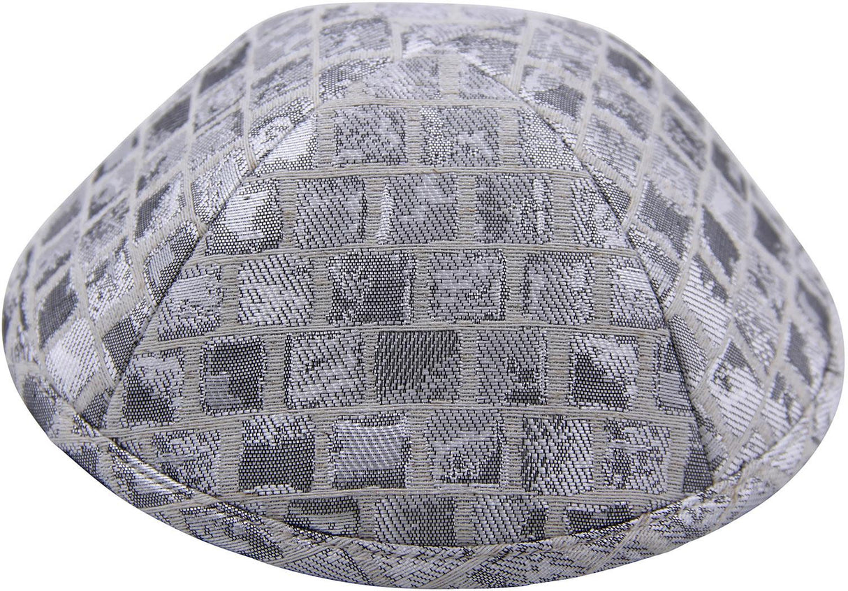 iKippah Boys Silver Squares Yarmulka