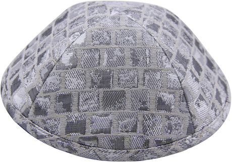 iKippah Boys Silver Squares Yarmulka