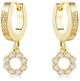 Tiny Gem Girls Open Diamond Circle Huggie Back Earring - TG3042