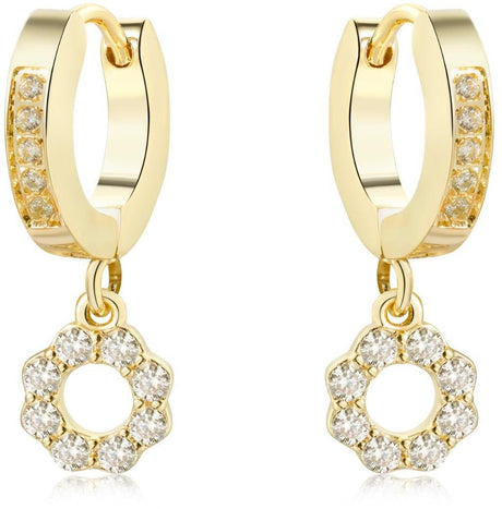 Tiny Gem Girls Open Diamond Circle Huggie Back Earring - TG3042
