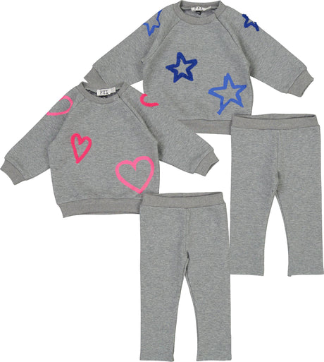 FYI Baby Boys Girls Stars/Hearts Sweatshirt Outfit - WB6CP7463E