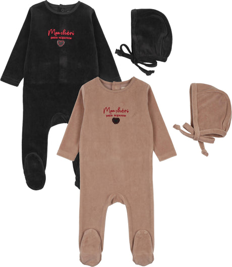 Analogie by Lil Legs Velour Vibes Collection Baby Boys Girls Velour Footie - AF26S314