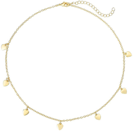 Tiny Gem Gold Hearts Necklace - TG2025