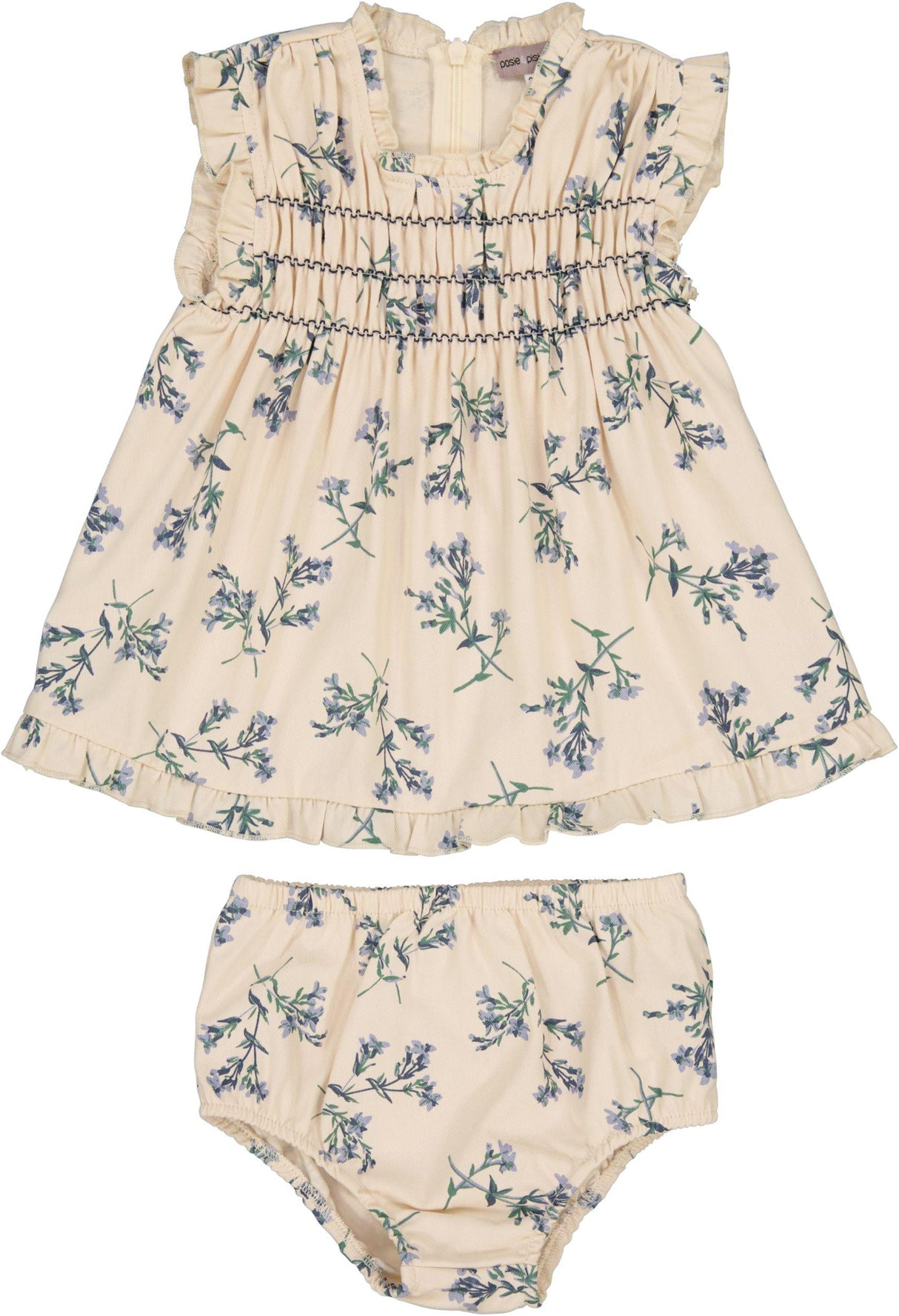 Posie & Pistachio Baby Girls Ruched Floral Outfit - SB4CY2325