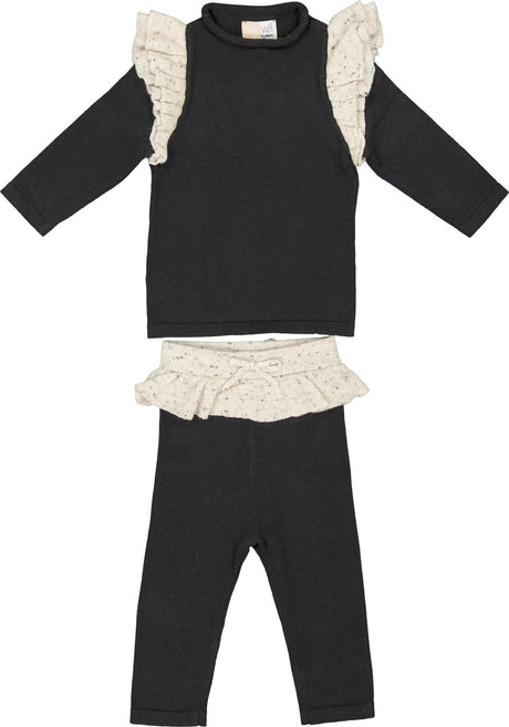 Noovel Baby Girls Speckled Ruffle Outfit - FRSN23
