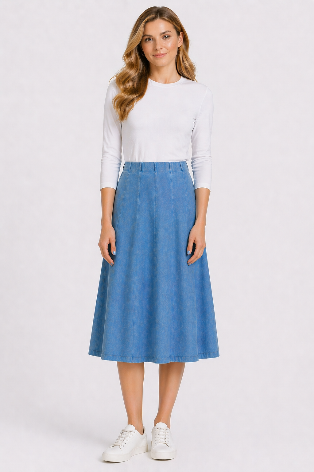 Kiki Riki Womens 27 Inch Stonewash Panel Skater Skirt - 42176