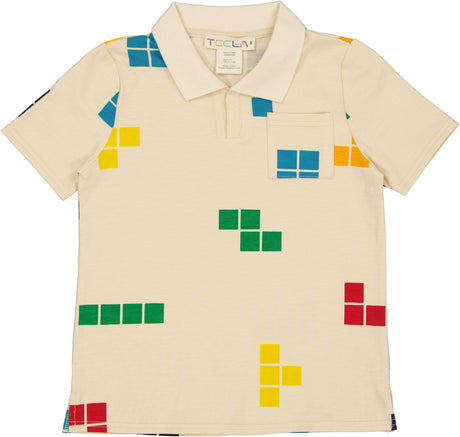 Teela Boys Tetris Short Sleeve Polo Shirt - 18-057