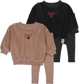 Analogie by Lil Legs Velour Vibes Collection Baby Girls Velour Sweatshirt Outfit - AF26TS106