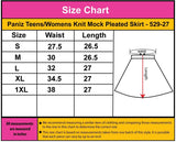 Paniz Teens/Womens Knit Mock Pleated Skirt - 529-27