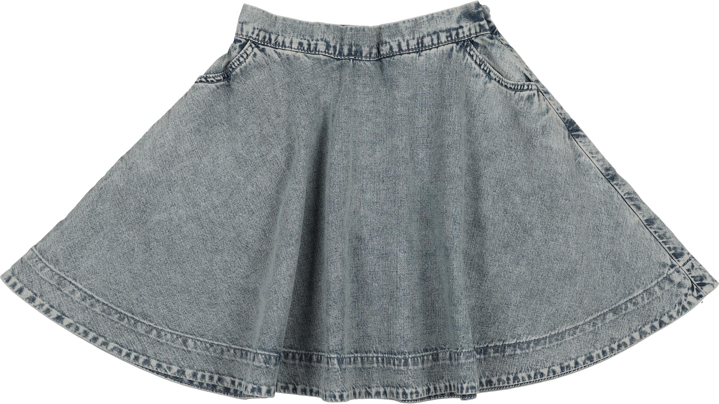 Lil Legs Camp Scouts Collection Girls Denim Tencel Flared Skirt
