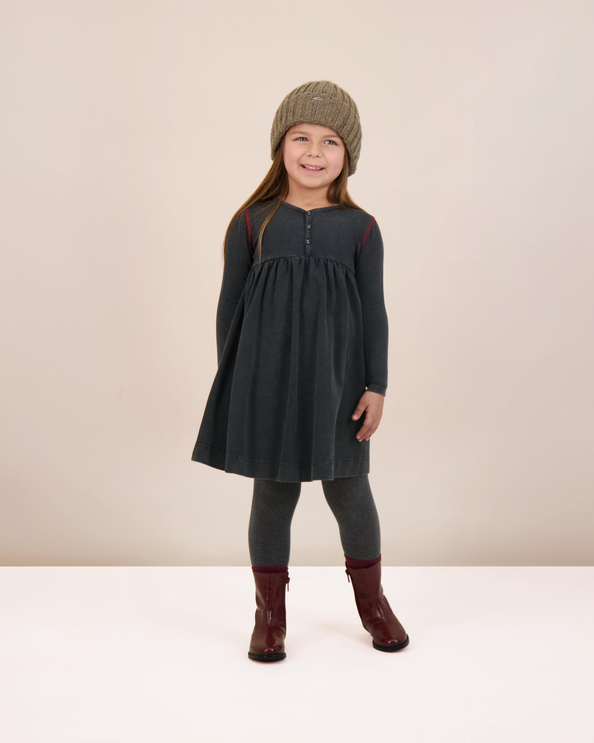 Lil Legs Wardrobe Staple Collection Girls Contrast Stitch Dress - CSD
