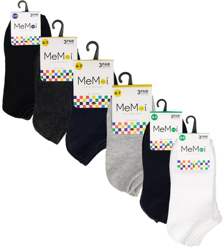 Memoi Boys Girls Unisex Low Cut Ankle Socks 3 Pack - MK-555