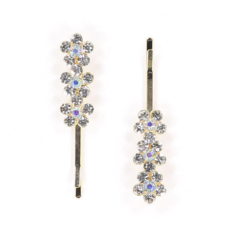 Keshet Diamond Multi Flower Hair Pin 2 Pack - LBP-0005