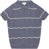 Looms by Ely's & Co. Boys Wavy Knit Short Sleeve Sweater - LSS26-0098