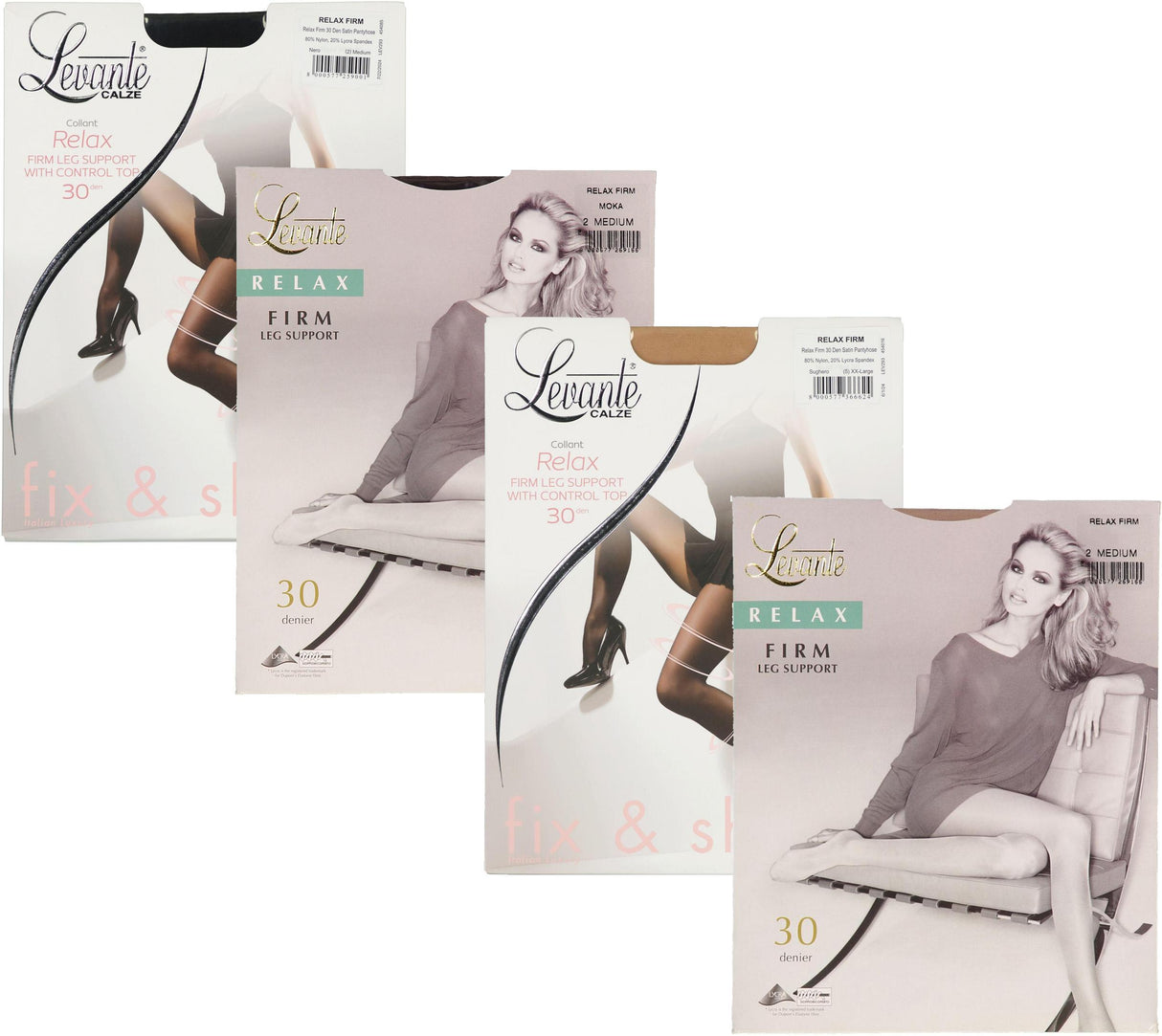 Levante Womens Relax Firm Satin Leg Support 30 Denier Pantyhose