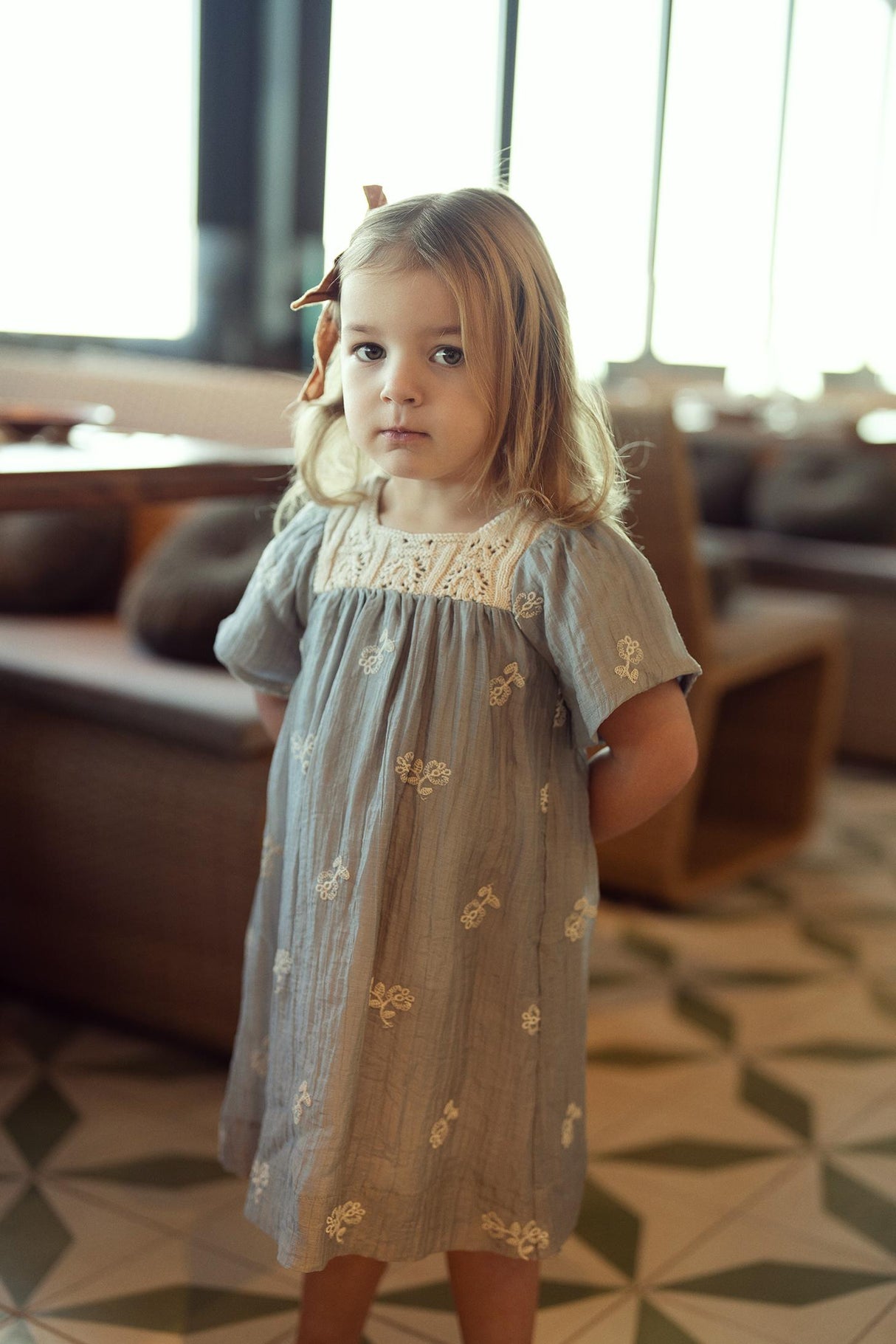 Clo Girls Embroidered Crochet Dress - SB5CP7146D