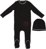 Bee & Dee Boys Girls Contrast Ribbed Cotton Stretchie & Beanie Set - GCR