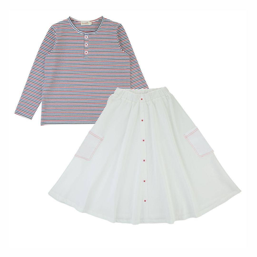 Bondoux Bebe Girls Striped Outfit - S25-238SK