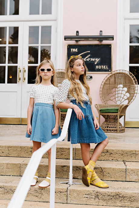 Lil Legs Camp Scouts Collection Girls Denim Gathered Skirt - DGSK