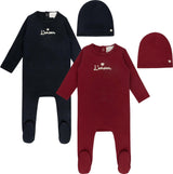 L'amour Lou Baby Boys Girls Rope Embroidered Cotton Footie - LLFW02