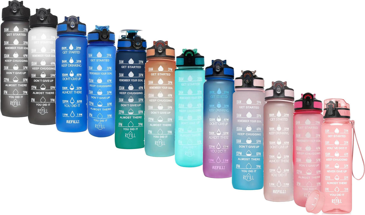 ShirtStop Motivational 32 oz Water Bottle with Carrying Strap