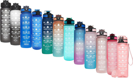 ShirtStop Motivational 32 oz Water Bottle with Carrying Strap