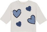 Teela Girls Teens Denim Hearts Long Sleeve T-shirt - 22-188
