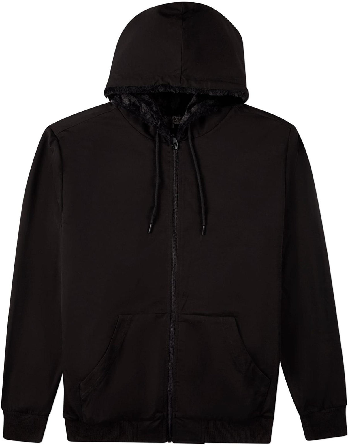 Memoi Mens Faux Fur Zip Up Hoodie - MBJ-005