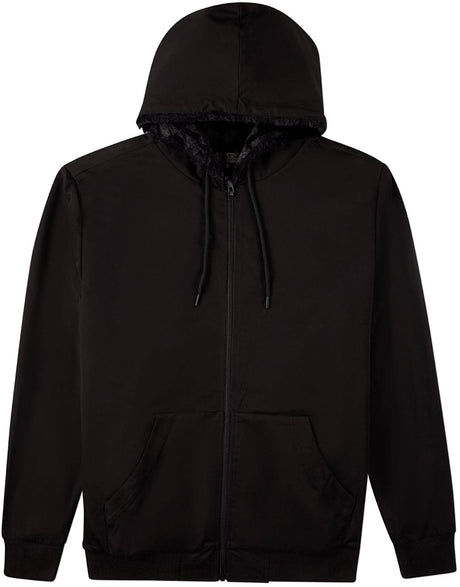 Memoi Mens Faux Fur Zip Up Hoodie - MBJ-005