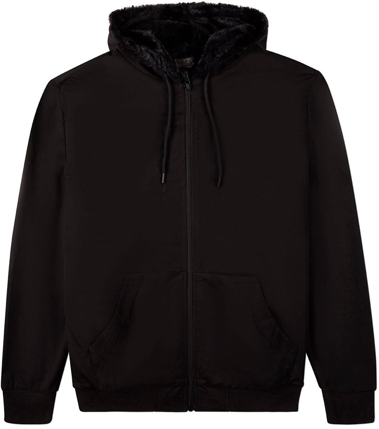 Memoi Mens Faux Fur Zip Up Hoodie - MBJ-005