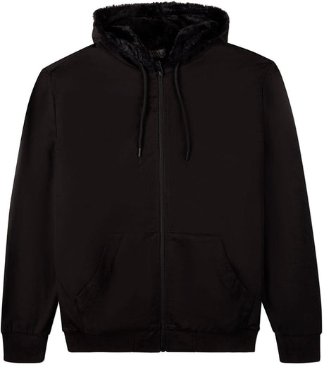 Memoi Mens Faux Fur Zip Up Hoodie - MBJ-005